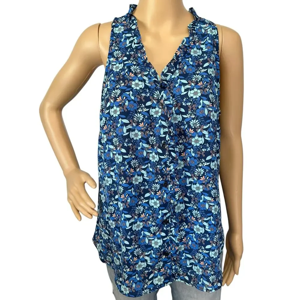 Cabi Take Two Top Blue Lagoon Floral 4349 Size M - Picture 3 of 11